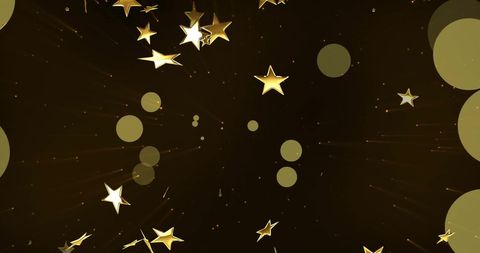 Golden Stars and Bokeh Circles on Black Background - Download Free Stock Images Pikwizard.com