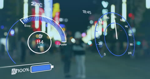 Electric Vehicle Data Visualization Over Cityscape