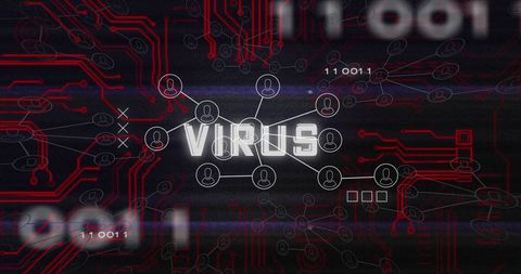 Digital Virus Concept with Circuit Board and Binary Code Design - Download Free Stock Images Pikwizard.com