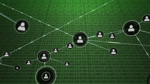 Abstract Network of Connections with Data Background