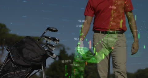 Financial Data Overlay on Golfer in Course