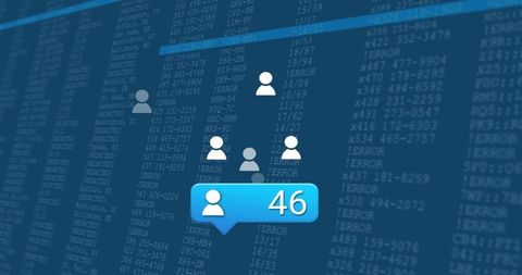 Cybersecurity dashboard showing error codes and user notifications