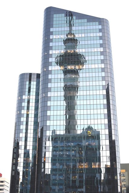 Modern Skyscraper Reflecting Iconic TV Tower in Glass Exterior - Download Free Stock Photos Pikwizard.com