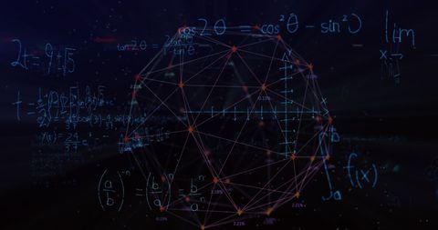 Digital Network Sphere of Mathematical Equations in Virtual Space - Download Free Stock Images Pikwizard.com