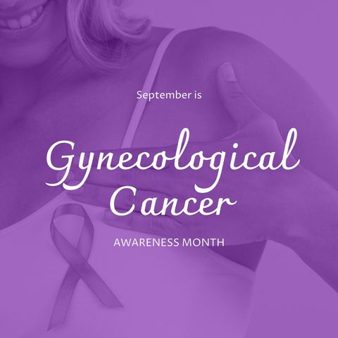 Gynecological Cancer Awareness Month with Lavender Ribbon and Text
