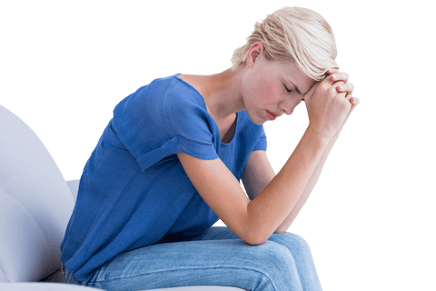 Transparent Sad Woman Thinking on Couch Gesture - Download Free Stock Videos Pikwizard.com