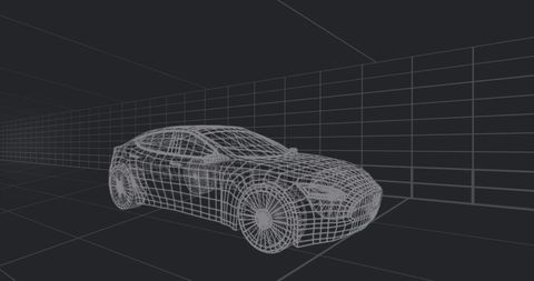 futuristic 3d car model on digital grid background - Download Free Stock Images Pikwizard.com