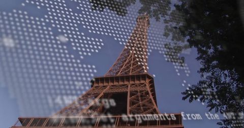 Global Business Interface Overlay Eiffel Tower - Download Free Stock Images Pikwizard.com