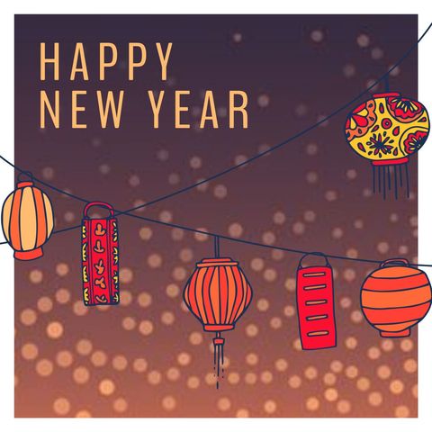 vibrant new year lanterns sparkling celebration - Download Free Stock Templates Pikwizard.com