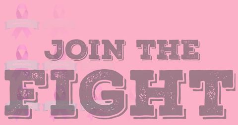 Join the Fight Awareness Typography With Pink Ribbon - Download Free Stock Images Pikwizard.com