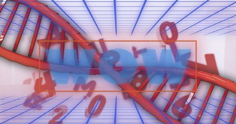 Abstract Digital World with Wow Text Over DNA Strand - Download Free Stock Images Pikwizard.com
