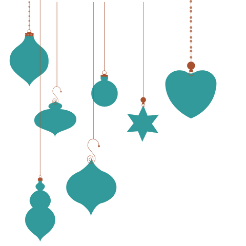Blue Christmas Baubles on Transparent Background Vector Illustration