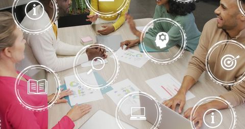 Diverse Team Collaboration with Digital Interface Overlay