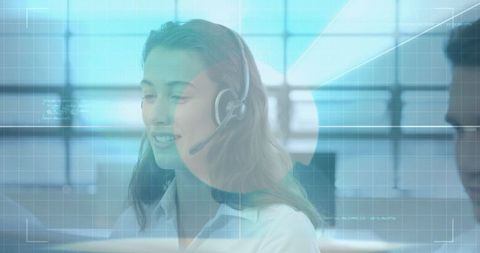 Customer Support Agent Assisting with Headset Technology