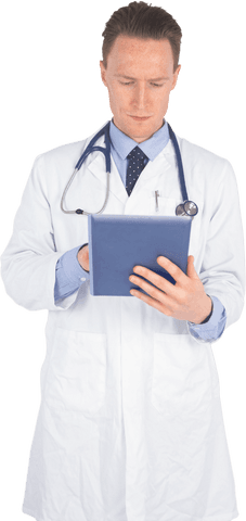 Transparent Doctor Using Digital Tablet Reviewing Notes - Download Free Stock Videos Pikwizard.com