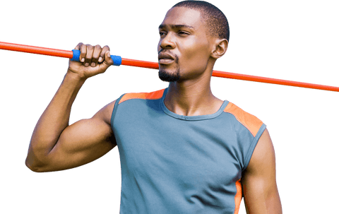 athletic african american man practicing pole vault on transparent background - Download Free Stock Videos Pikwizard.com
