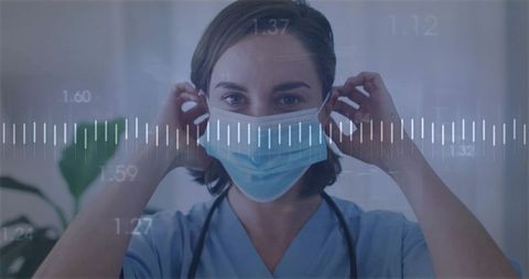 Healthcare Professional Wearing Facemask in Medical Setting