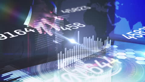 Futuristic Data Visualization with Emerging Technology Symbols