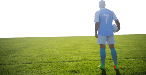 Transparent Background Football Player Holding Ball on Field - Download Free Stock Videos Pikwizard.com