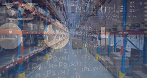 Futuristic Data Overlays in Modern Warehouse Environment