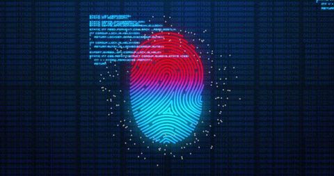 Digital Fingerprint with Binary Data Overlaying - Download Free Stock Images Pikwizard.com