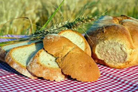 Freshly Baked Organic Bread on Checkered Cloth