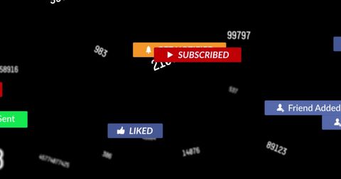 Social Media Icons and Notifications on Black Background - Download Free Stock Images Pikwizard.com