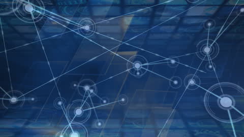 Abstract Network of Global Technology Connections Over Digital Space