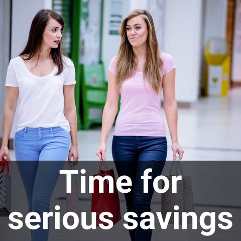 Friends enjoying shopping spree in mall