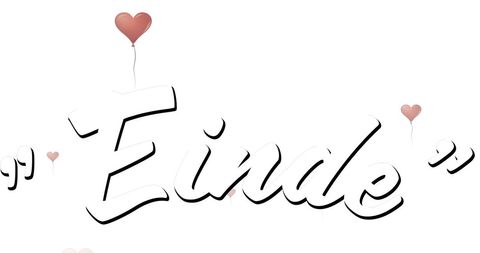 Einde Text with Heart Balloons Celebrating Finale - Download Free Stock Images Pikwizard.com