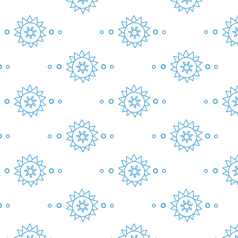 Seamless Blue Geometric Shape Pattern on Transparent Background
