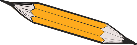 yellow cartoon double-ended pencil on transparent background - Download Free Stock Videos Pikwizard.com