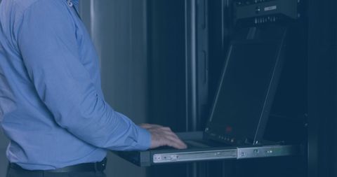 Technician Ensuring System Performance in Modern Data Center - Download Free Stock Images Pikwizard.com