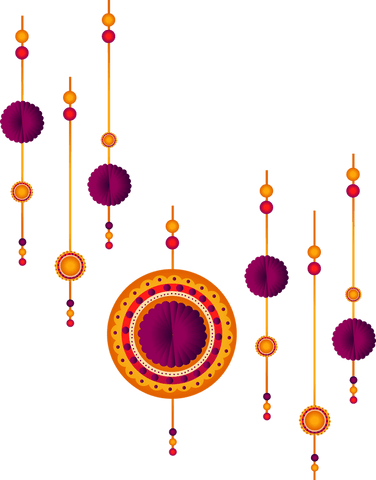 vibrant hanging ornaments with beads and pleated discs on transparent - Download Free Stock Videos Pikwizard.com