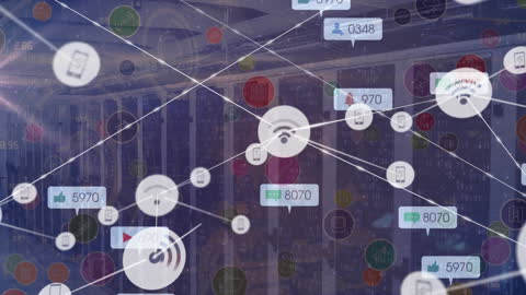 Social Media Network Connections Overlaid on Data Servers