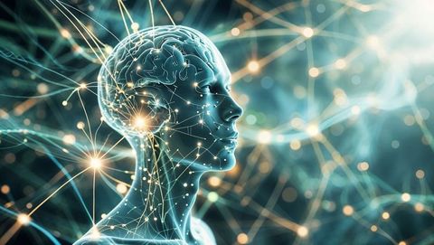 Futuristic Humanoid Brain Network with Glowing Neural Nodes - Download Free Stock Images Pikwizard.com
