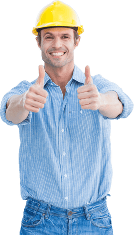 cheerful construction worker giving thumbs up transparent background - Download Free Stock Videos Pikwizard.com