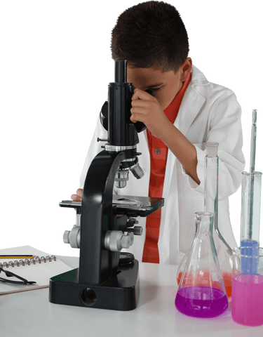 curious schoolboy exploring scientific concepts using transparent microscope - Download Free Stock Videos Pikwizard.com