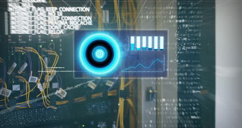 Digital Interface Concept with Data Processing Graphics