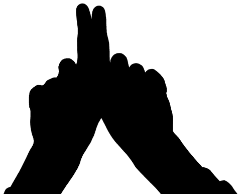 digital silhouette of fingers pointing together on transparent background - Download Free Stock Videos Pikwizard.com