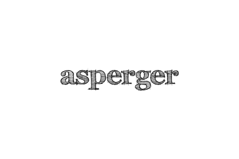 Asperger transparent text on clear background