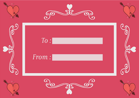 Romantic heart invitation with elegant framing on transparent background