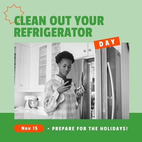 Clean Out Your Refrigerator Day Post with African American Woman - Download Free Stock Templates Pikwizard.com