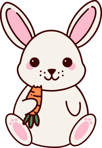 cute cartoon rabbit with carrot on transparent background - Download Free Stock Videos Pikwizard.com