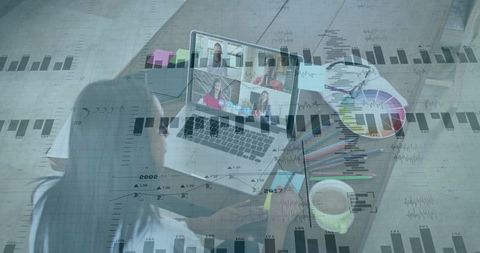 Creative professional engaging in remote work with digital collaboration tools