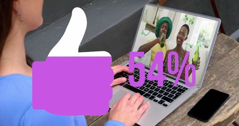 Social Media Engagement Concept with Online Video Call