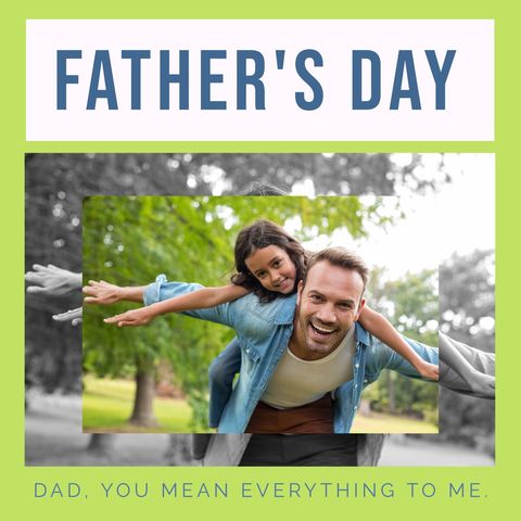 Father's Day Celebration with Joyful Caucasian Father-Daughter Duo