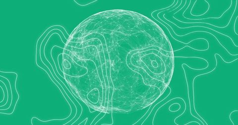 Digital Globe with White Lines on Green Background - Download Free Stock Images Pikwizard.com