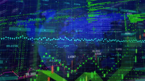 Futuristic Data and Analytics Overlapping Global Map