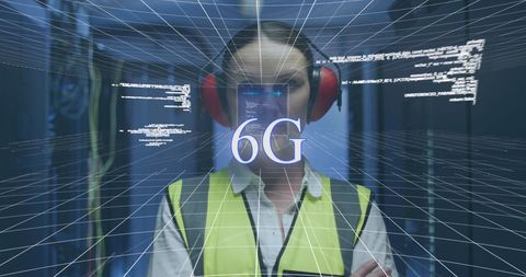 6G Technology with Female IT Engineer in Data Center Server Room - Download Free Stock Images Pikwizard.com